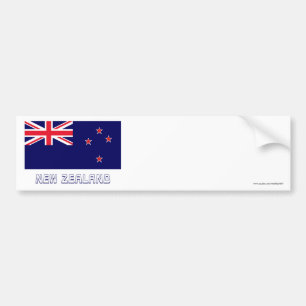 Adesivo Para Carro Bandeira de Nova Zelândia com nome
