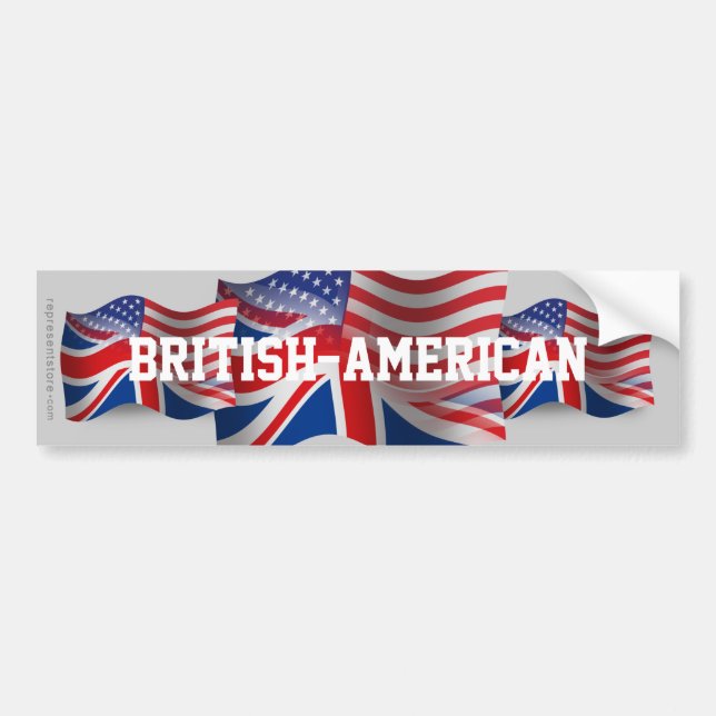 Adesivo Para Carro Bandeira de ondulação Britânico-Americana (Frente)