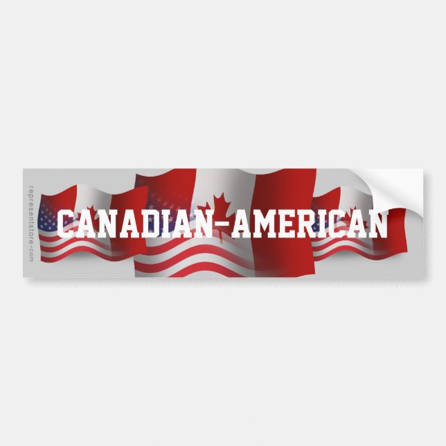 Adesivo Para Carro Bandeira de ondulação Canadense-Americana (Frente)