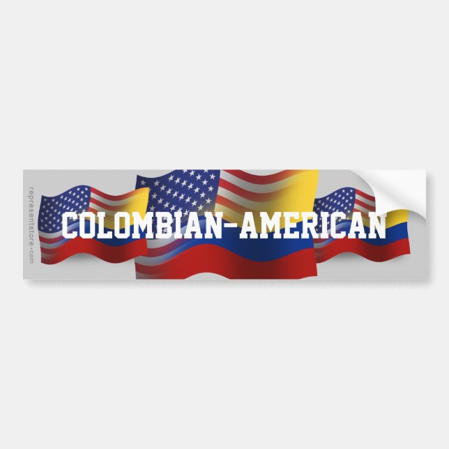 Adesivo Para Carro Bandeira de ondulação Colombiano-Americana (Frente)