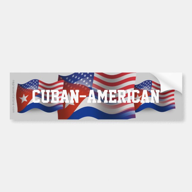 Adesivo Para Carro Bandeira de ondulação Cubano-Americana (Frente)