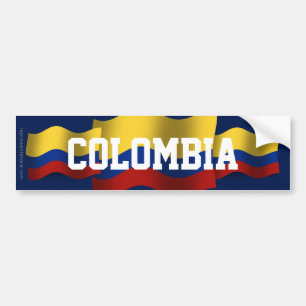 Adesivo Para Carro Bandeira de ondulação de Colômbia