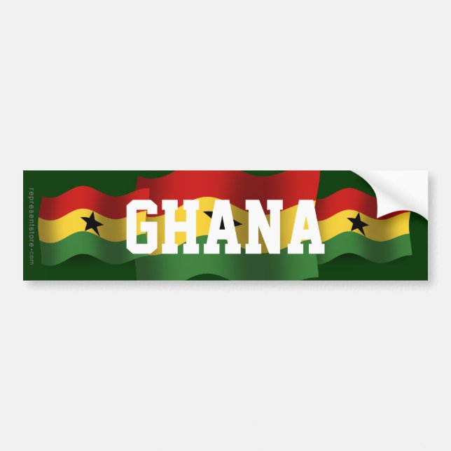 Adesivo Para Carro Bandeira de ondulação de Ghana (Frente)