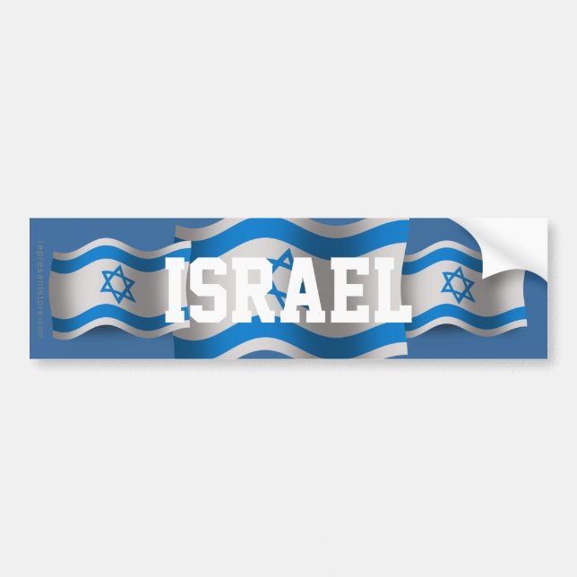 Adesivo Para Carro Bandeira de ondulação de Israel (Frente)