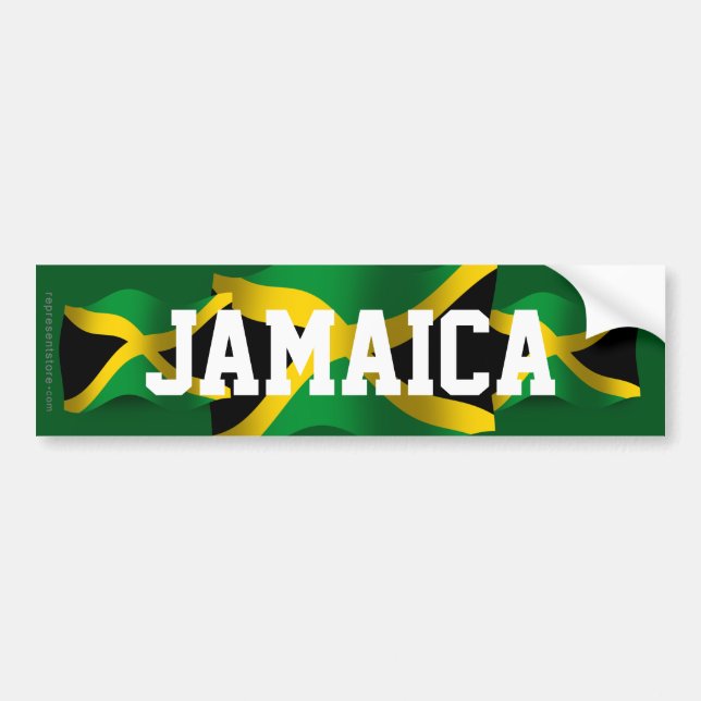 Adesivo Para Carro Bandeira de ondulação de Jamaica (Frente)