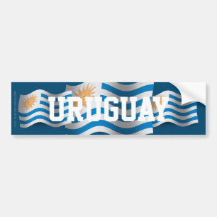 Adesivo Para Carro Bandeira de ondulação de Uruguai
