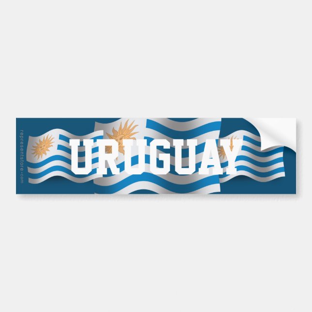 Adesivo Para Carro Bandeira de ondulação de Uruguai (Frente)