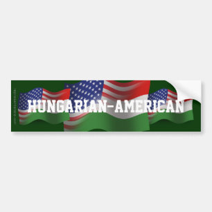 Adesivo Para Carro Bandeira de ondulação Húngaro-Americana