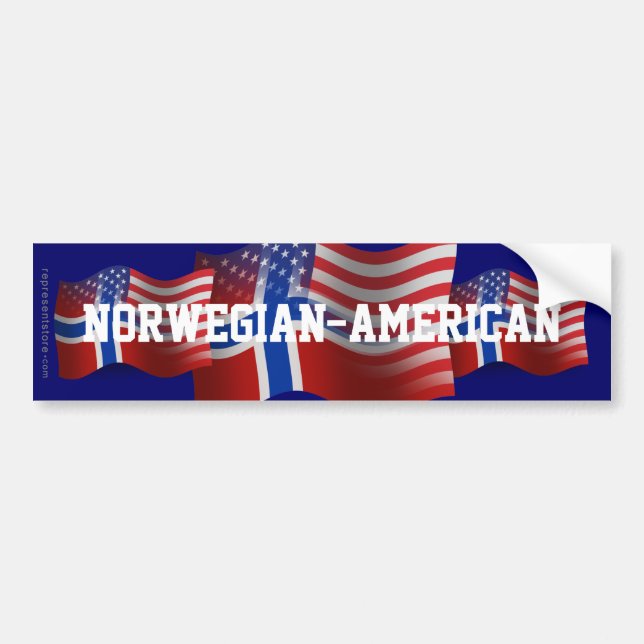 Adesivo Para Carro Bandeira de ondulação Norueguês-Americana (Frente)