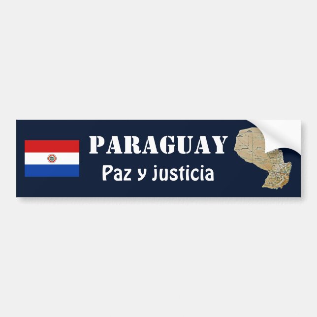 Adesivo Para Carro Bandeira de Paraguai + Autocolante no vidro (Frente)