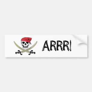 Adesivo Para Carro Bandeira de pirata Roger alegre Arrr! Autocolante