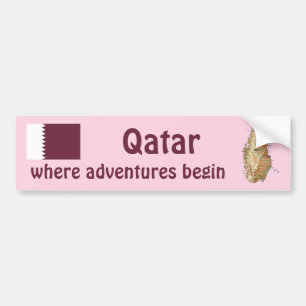 Adesivo Para Carro Bandeira de Qatar + Autocolante no vidro traseiro