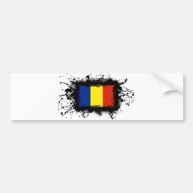 Adesivo Para Carro Bandeira de Romania (Frente)