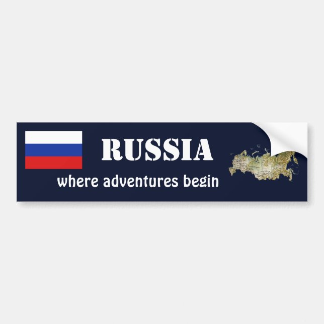 Adesivo Para Carro Bandeira de Rússia + Autocolante no vidro traseiro (Frente)