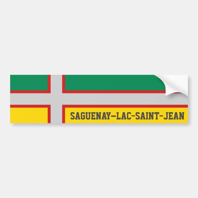 Adesivo Para Carro Bandeira de Saguenay-Lac-Santo-Jean (QUÉBEC) (Frente)