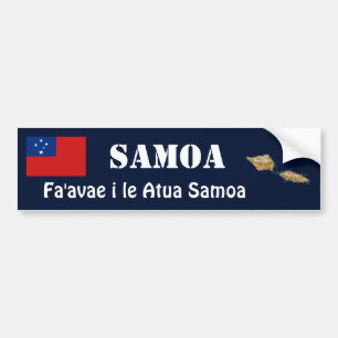 Adesivo Para Carro Bandeira de Samoa + Autocolante no vidro traseiro