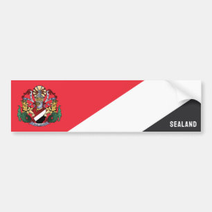 Adesivo Para Carro Bandeira de Sealand, com casaco de armas sobrepost