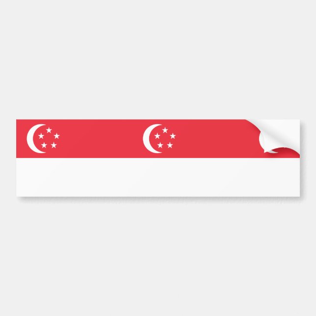 Adesivo Para Carro Bandeira de Singapura (Frente)