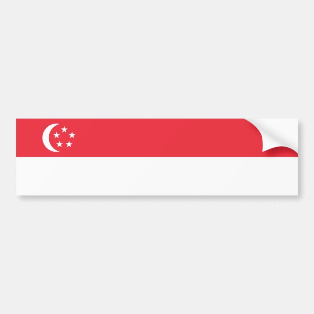 Adesivo Para Carro Bandeira de Singapura (Frente)