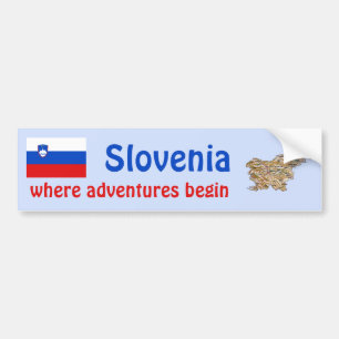 Adesivo Para Carro Bandeira de Slovenia + Autocolante no vidro