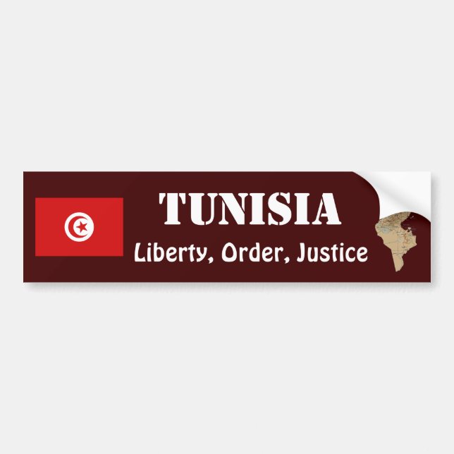 Adesivo Para Carro Bandeira de Tunísia + Autocolante no vidro (Frente)
