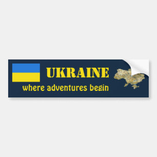 Adesivo Para Carro Bandeira de Ucrânia + Autocolante no vidro