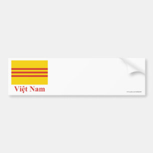 Adesivo Para Carro Bandeira de Vietnam sul com nome no vietnamita