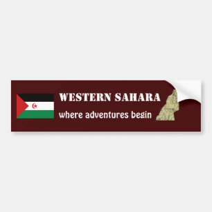 Adesivo Para Carro Bandeira de Western Sahara + Autocolante no vidro