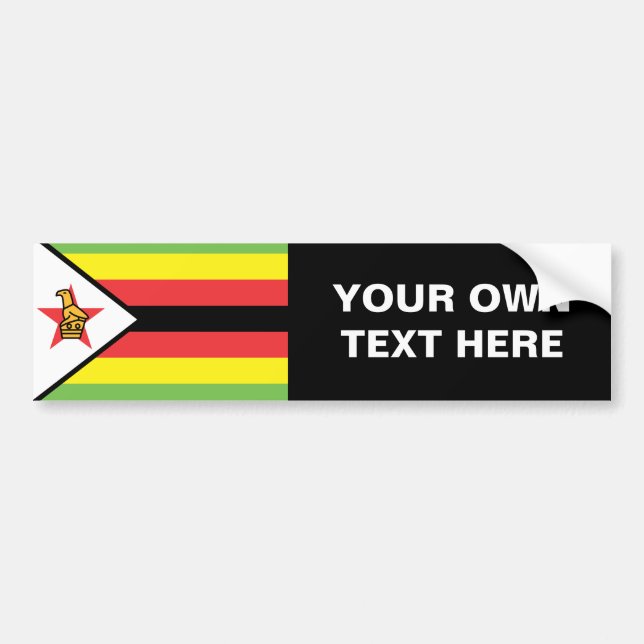 Adesivo Para Carro Bandeira de Zimbabwe (Frente)