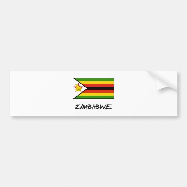 Adesivo Para Carro Bandeira de Zimbabwe (Frente)