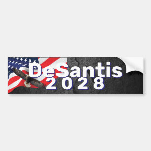 Adesivo Para Carro Bandeira DeSantis 2028 com o Bumper Bald Eagle
