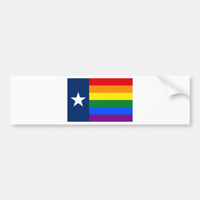 Adesivo Para Carro Bandeira do arco-íris do orgulho gay de Texas LGBT (Frente)