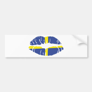 Adesivo Para Carro bandeira do batom do beijo da suecia