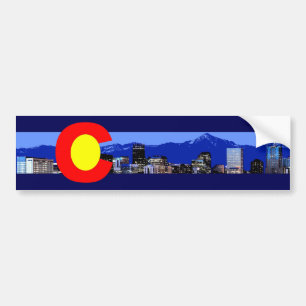 Adesivo Para Carro Bandeira do Colorado com Montanhas