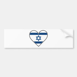 Adesivo Para Carro bandeira do coração de Israel