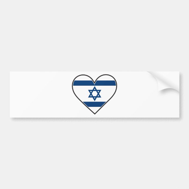 Adesivo Para Carro bandeira do coração de Israel (Frente)
