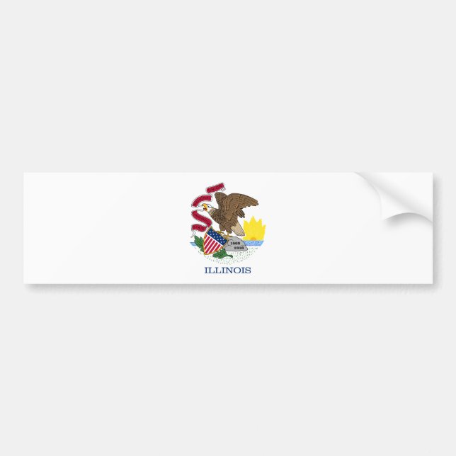 Adesivo Para Carro Bandeira do Estado de Illinois (Frente)