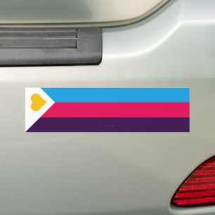 Adesivo Para Carro Bandeira do orgulho da poliamoria tricolor do Slip