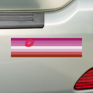 Adesivo Para Carro bandeira do orgulho lésbico batom SlipperyJoe femi
