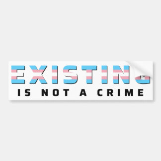 Adesivo Para Carro Bandeira do Orgulho Trans existente não é crime