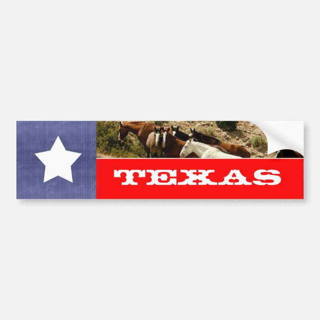 Adesivo Para Carro Bandeira do Texas e cavalos (Frente)