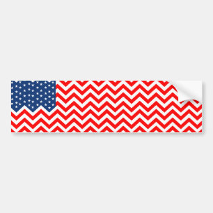Adesivo Para Carro Bandeira dos E.U. em ondas de Chevron