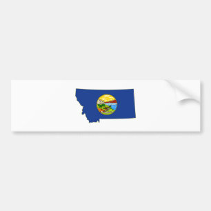 Adesivo Para Carro Bandeira e mapa do estado de Montana
