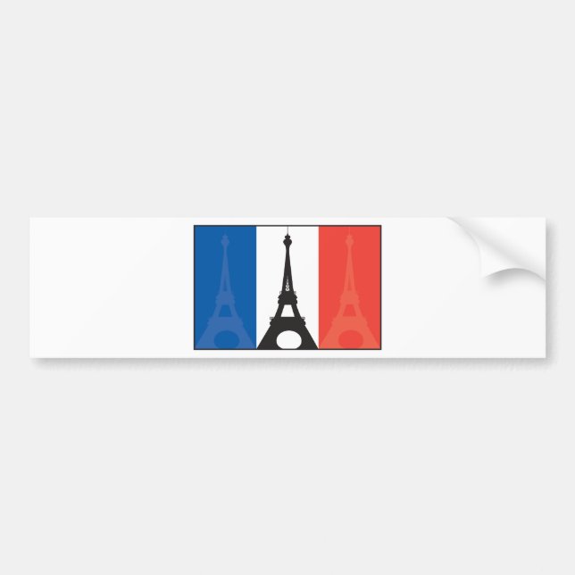 Adesivo Para Carro Bandeira e torre Eiffel francesas (Frente)