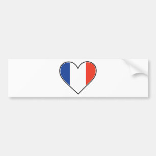 Adesivo Para Carro Bandeira francesa do coração