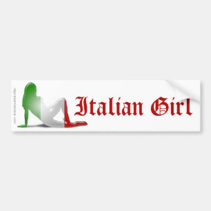 Adesivo Para Carro Bandeira italiana da silhueta da menina