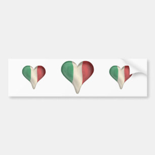 Adesivo Para Carro Bandeira italiana em um coração
