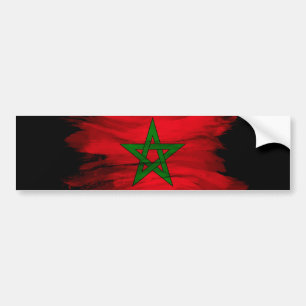 Adesivo Para Carro Bandeira marroquina pincel derrame, bandeira nacio