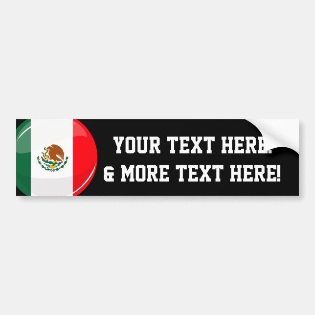 Adesivo Para Carro Bandeira mexicana redonda lustrosa (Frente)