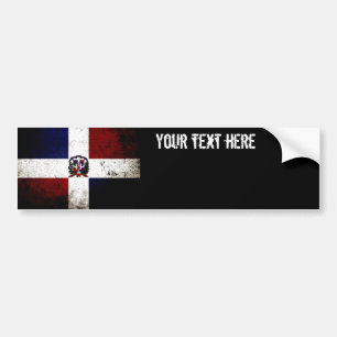 Adesivo Para Carro Bandeira preta da República Dominicana do Grunge